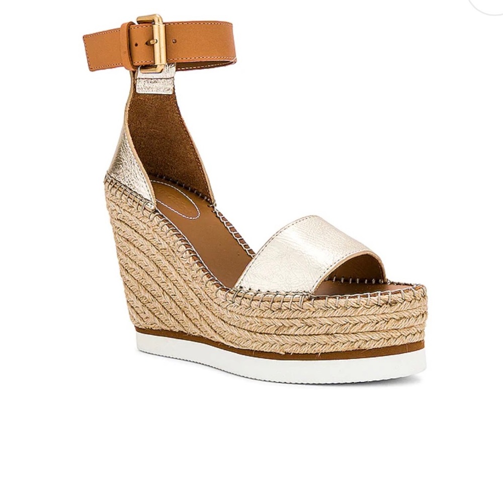 Chloe Gold espadrilles